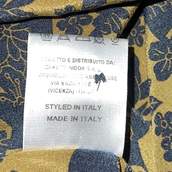 NWT Zanetti 1965 Italy Liberty of London Ruffle Tiered Boho Dress Size S Navy - Picture 14 of 15